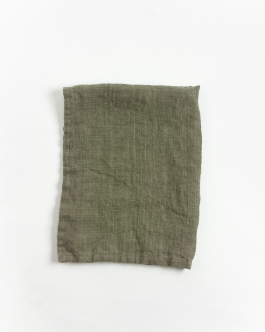 Stone Washed Linen Tea Towel - Sage