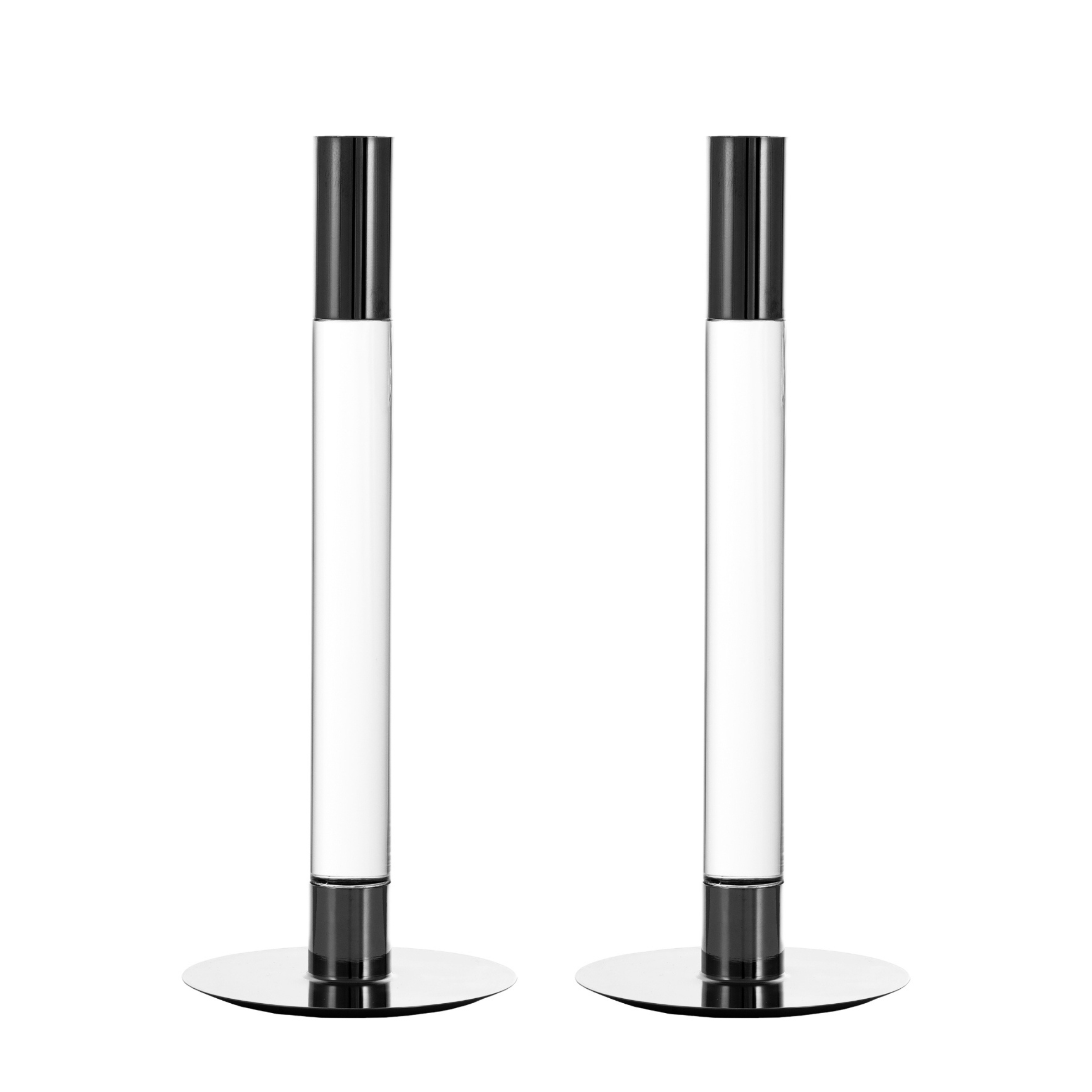 Lumiere Silver Candlesticks- Set of 2