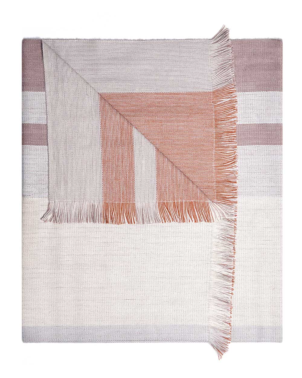 Alpaca Throw Blanket Reversible - Faded Rust