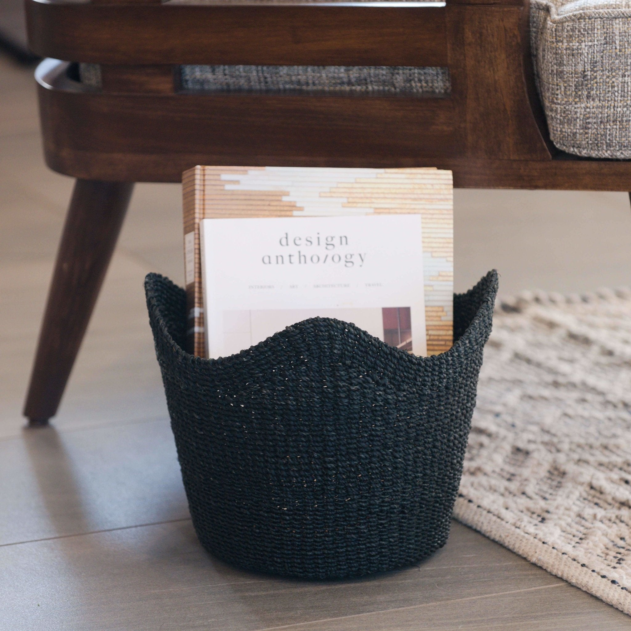 Black Scalloped Basket