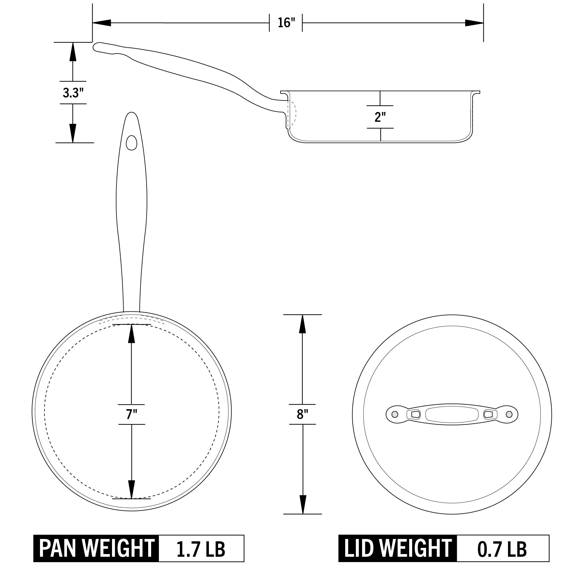 Titanium Series 1.5 Quart Sauté with Lid