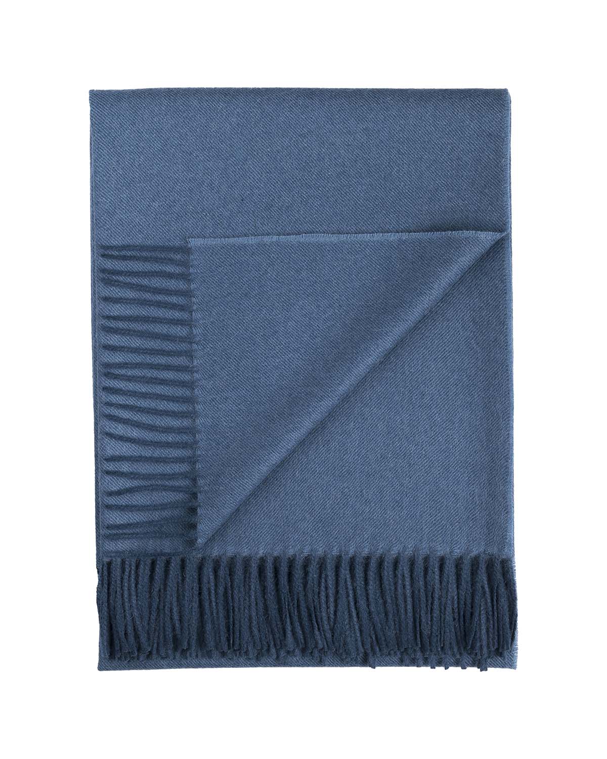 100% Baby Alpaca Throw - Blue Jean