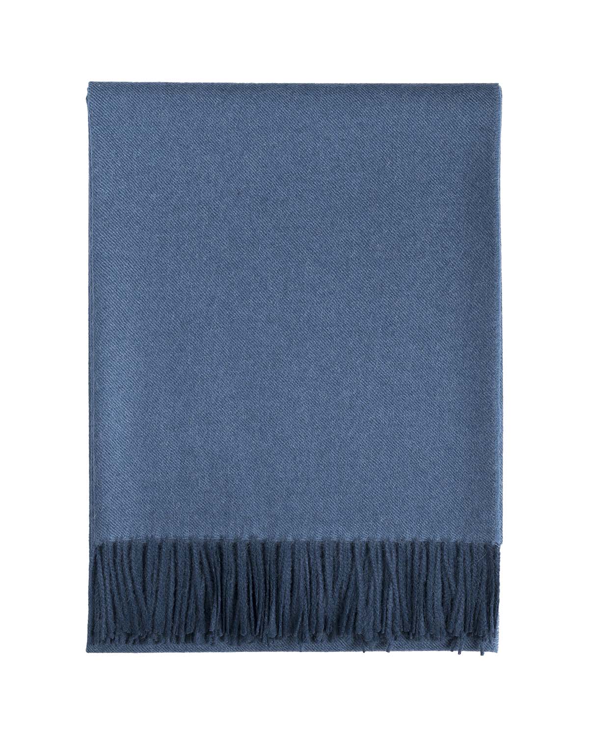 100% Baby Alpaca Throw - Blue Jean