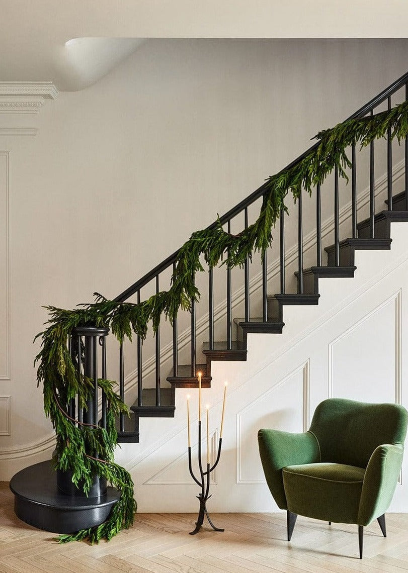 Afloral Real Touch Norfolk Pine Staircase/ Entry Garland - 180" Long