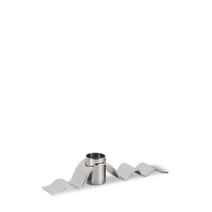 wave stainless steel chrome candle holder