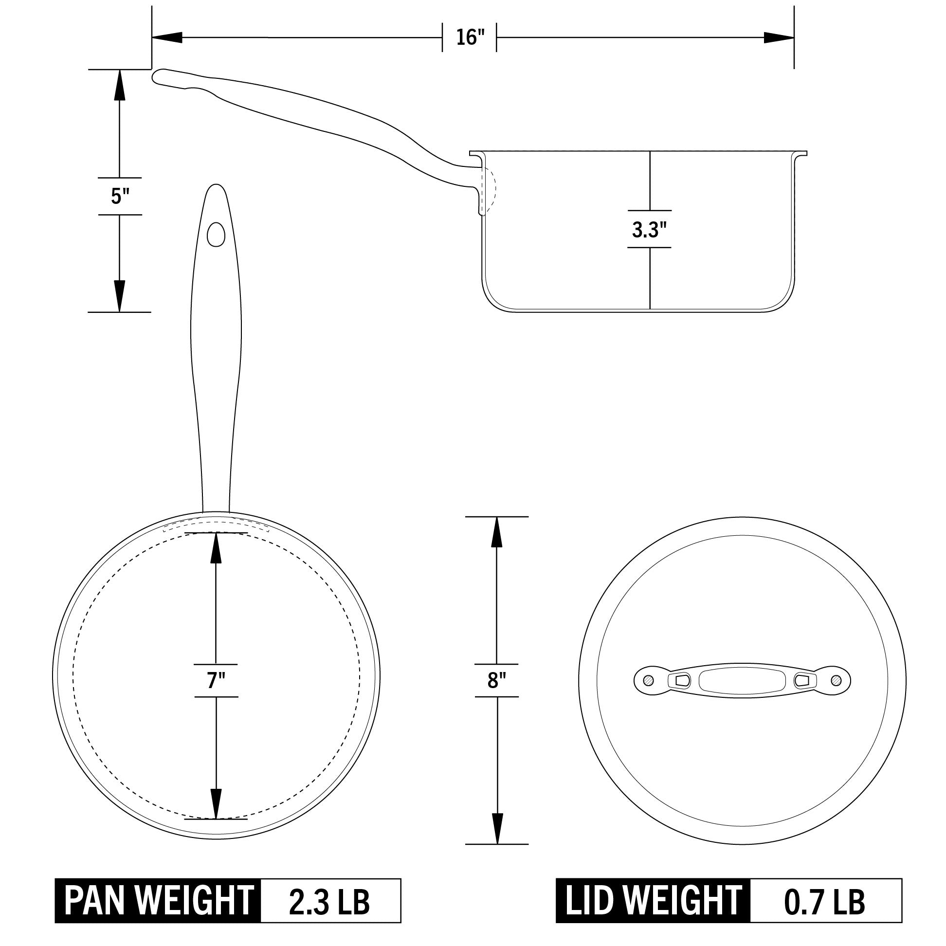 Titanium Series 3 Quart Saucepan with Lid