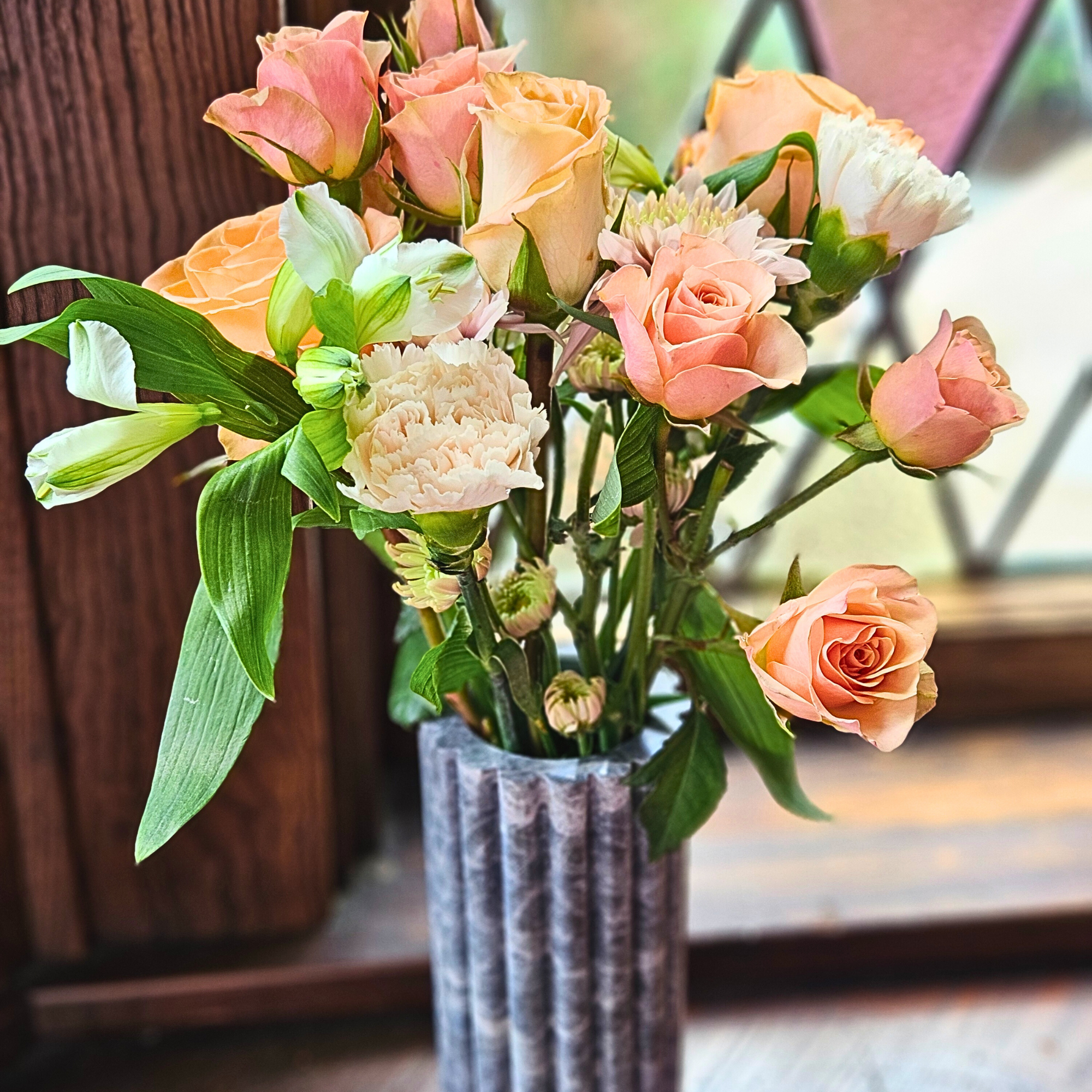 Scalloped Marble Vase