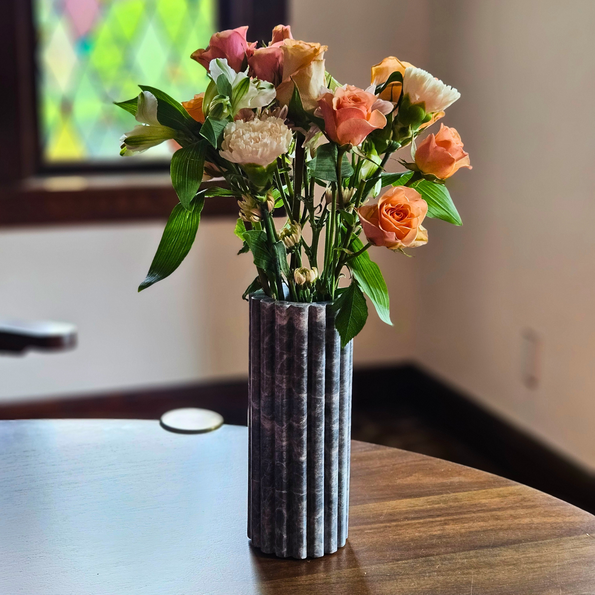 Scalloped Marble Vase