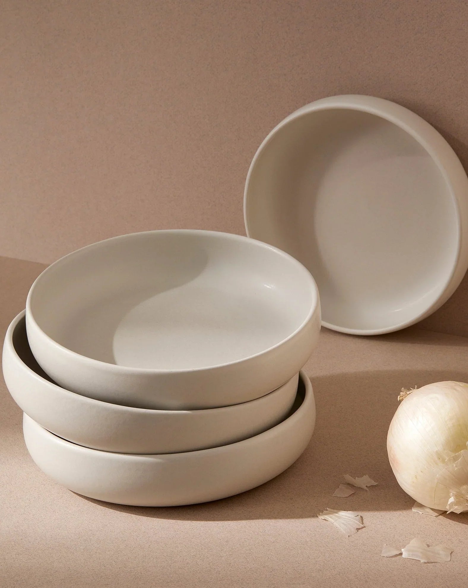 S/4 Tunisian Pasta Bowl - Matte White