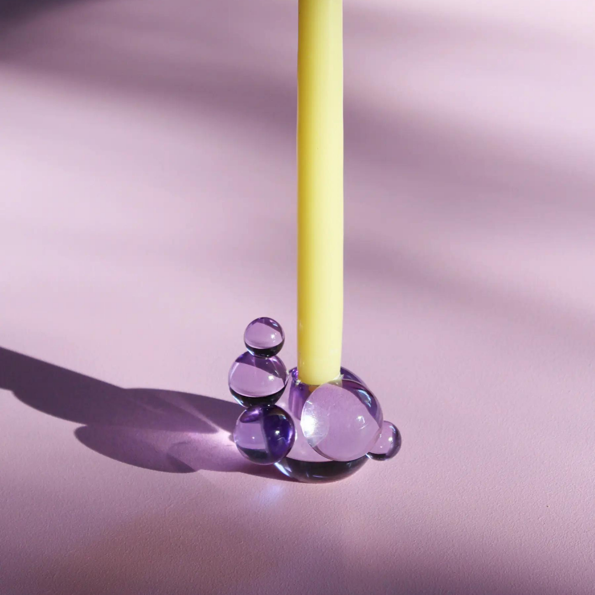 purple crystal bubble candleholder