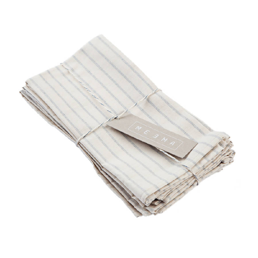 Natural Striped Cotton Napkin - Set Of 4