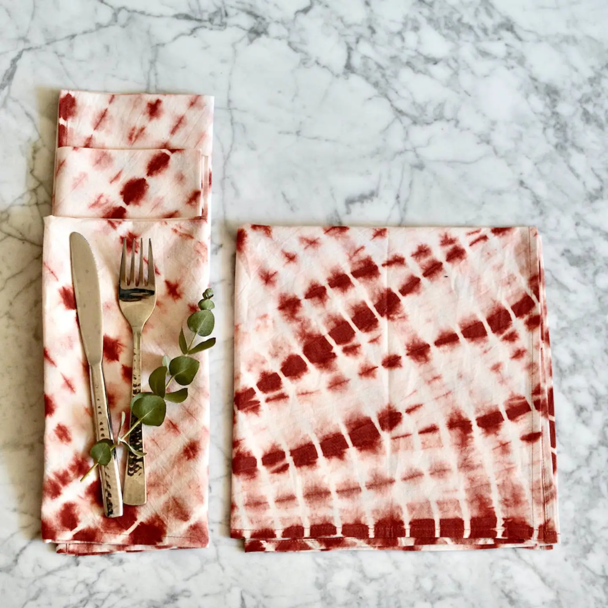 Tie dyed organic cotton dinner napkins- Set of 4