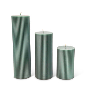 3 Piece Fluted Pillar Candle Set