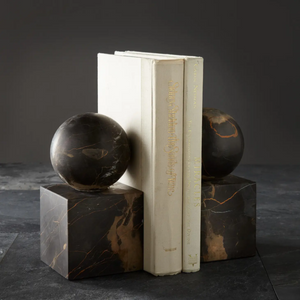 apollo glack and gold marble bookends