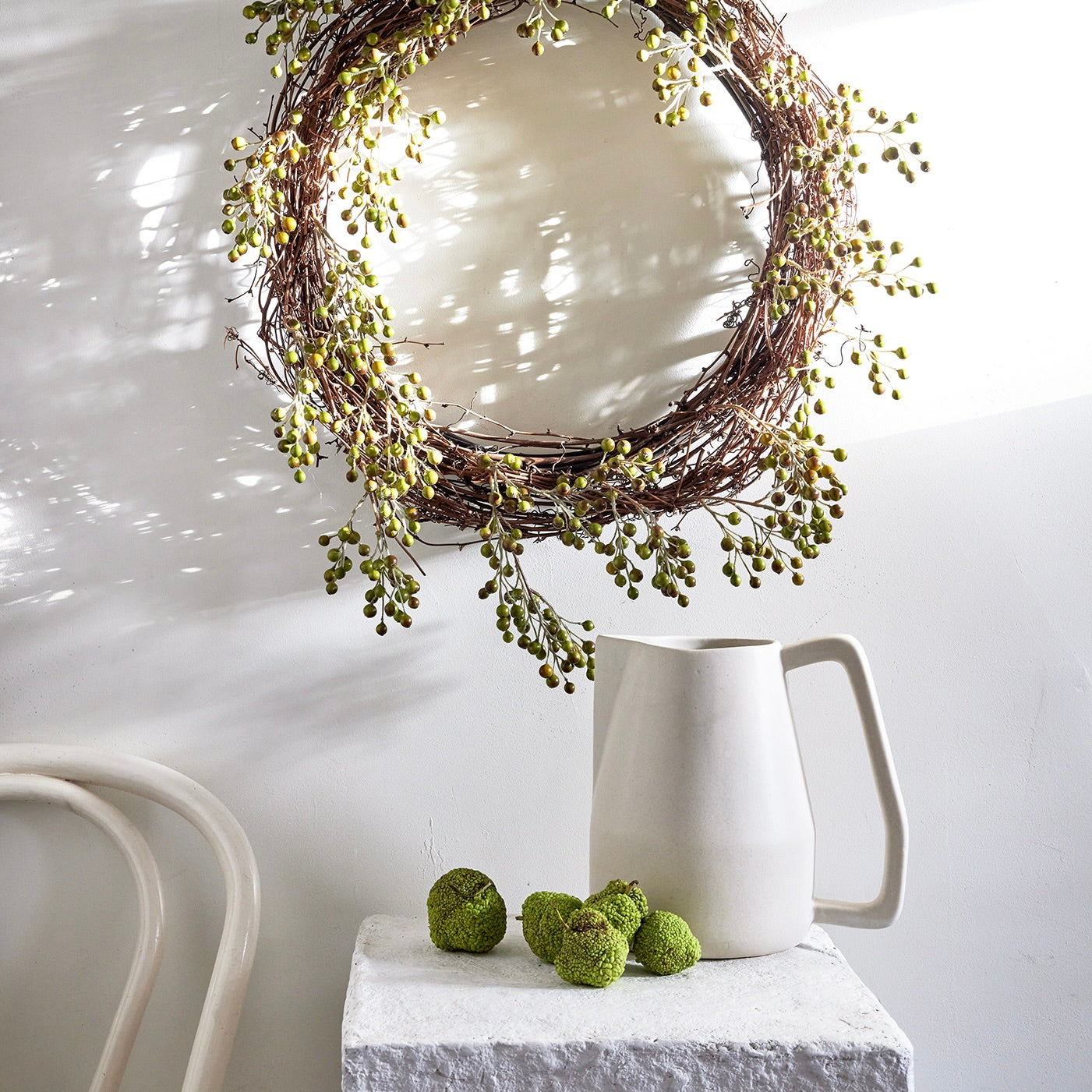 EcoFaux Green Ilex Berry Wreath