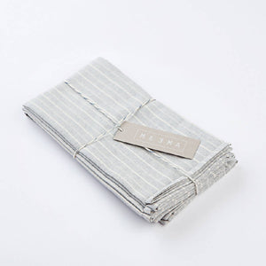 Grey Striped Cotton Napkin - Set Of 4