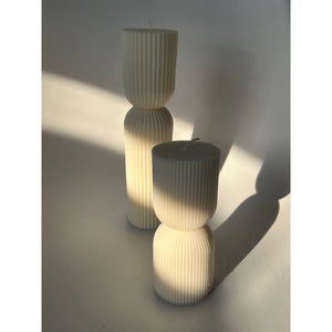 Striped Column Candle | Pillar Soy Decorative Candle