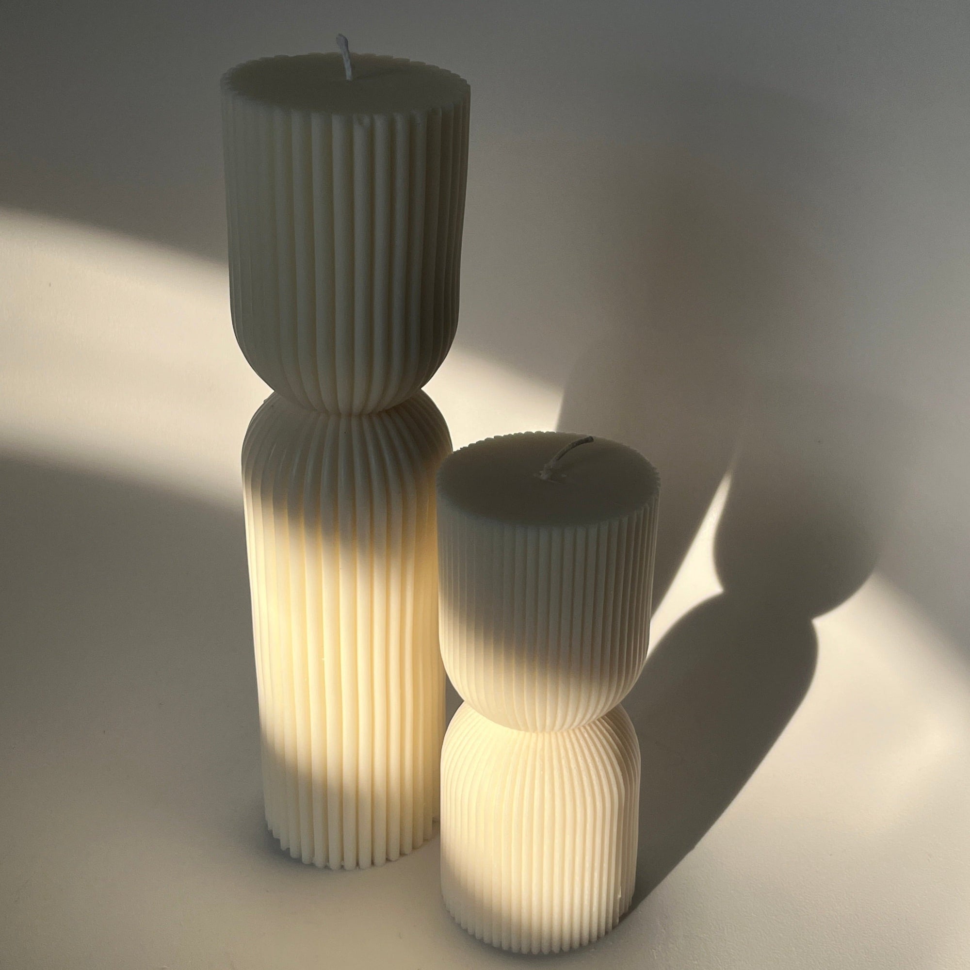 Striped Column Candle | Pillar Soy Decorative Candle