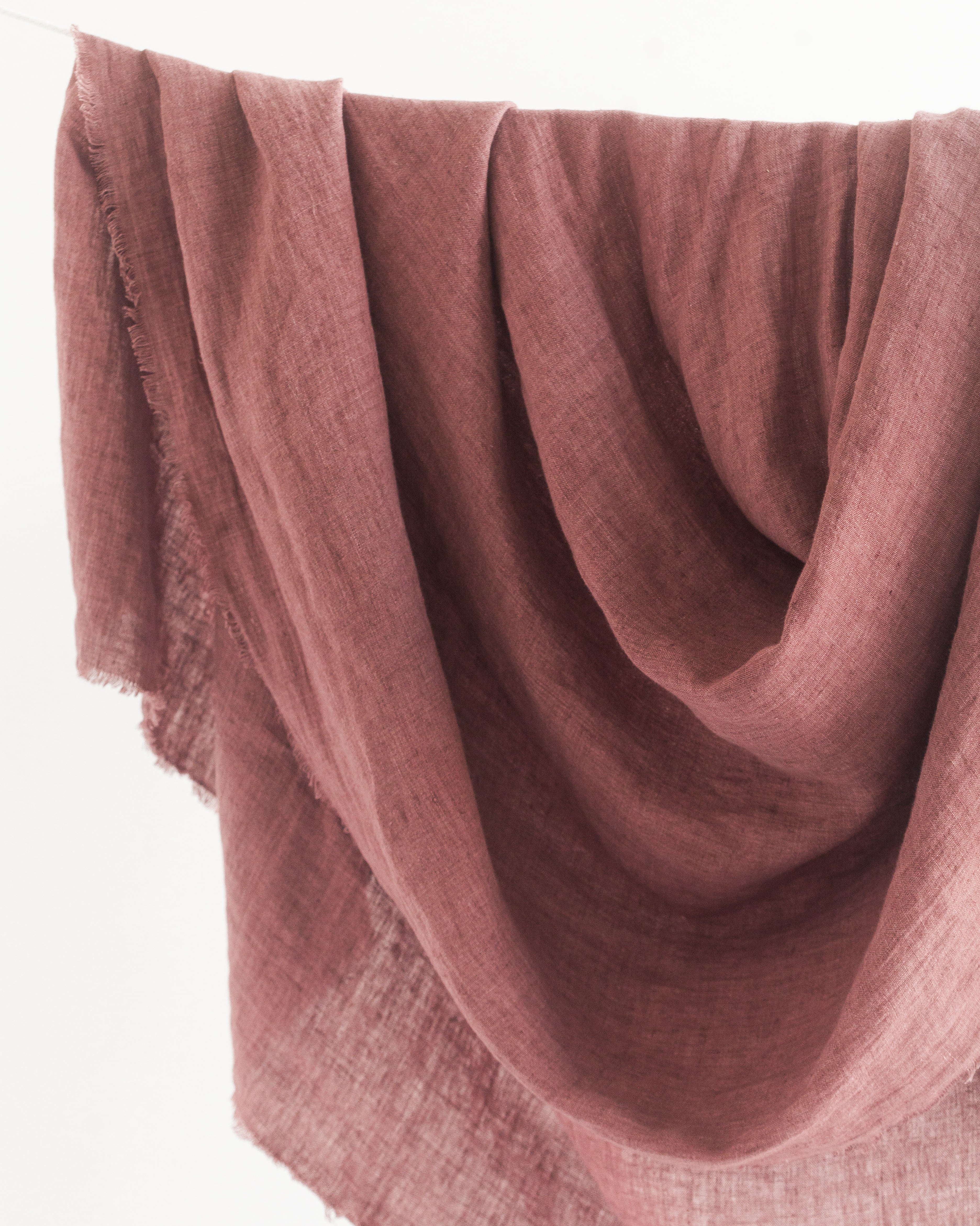 Stone Washed Linen Throw - Ash Rose