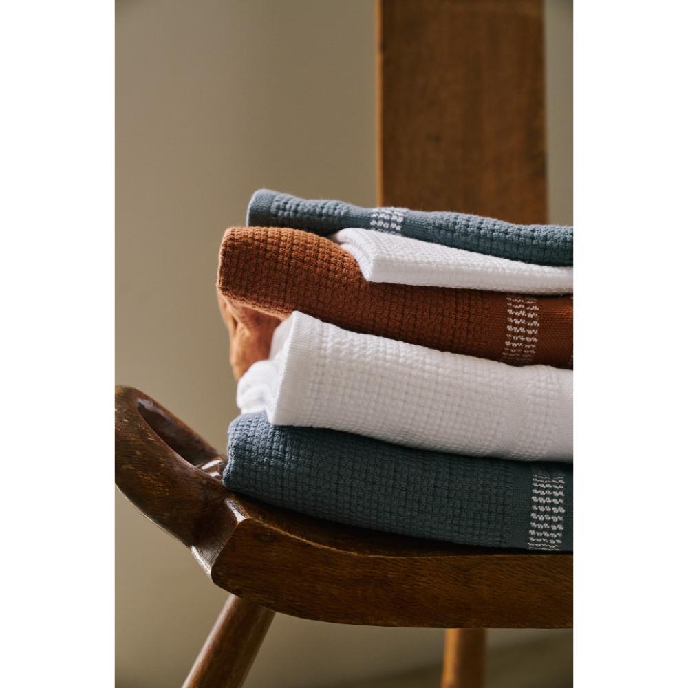 S/2 Organic Block Rib Hand Towel - Orion