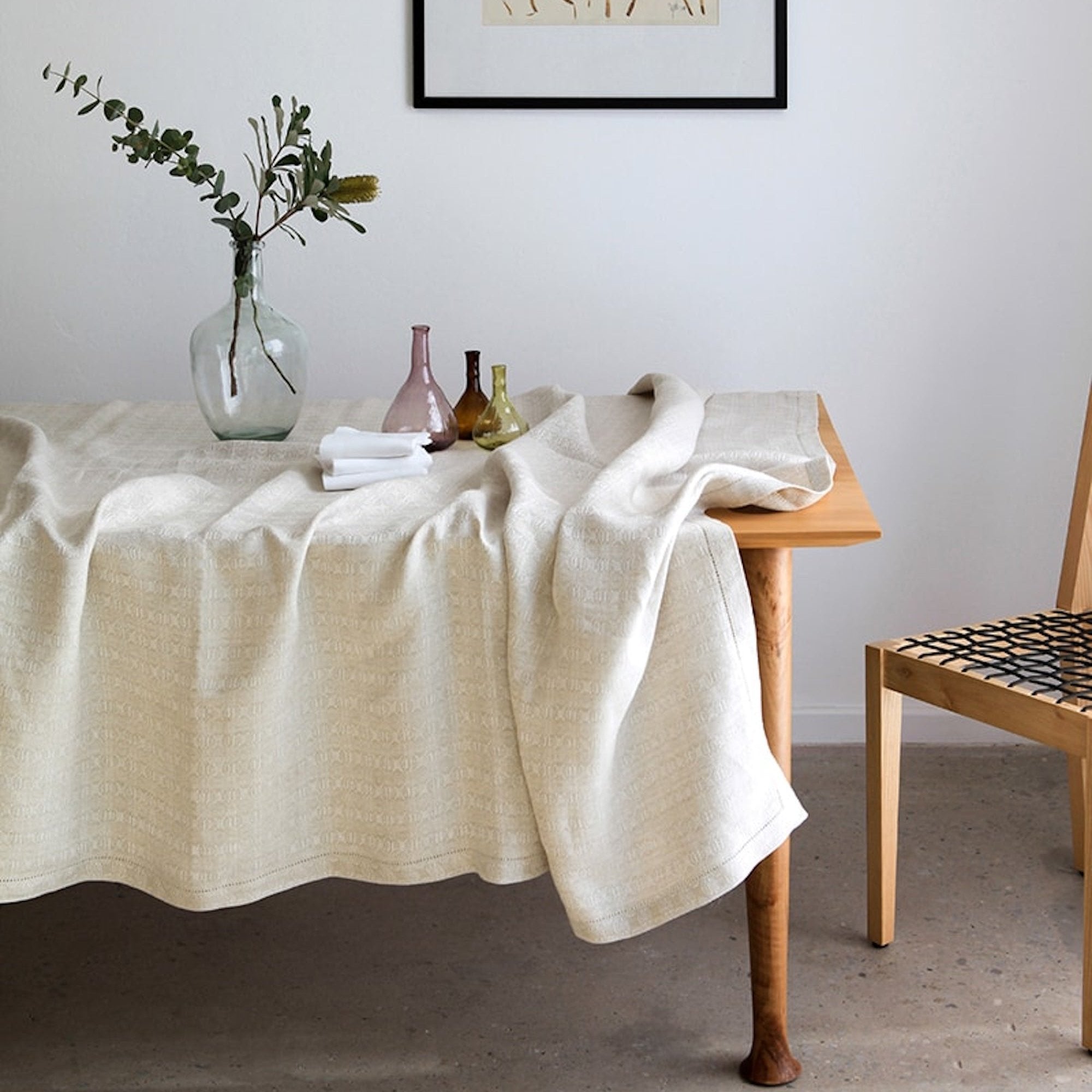 Linen Cloverleaf Tablecloth