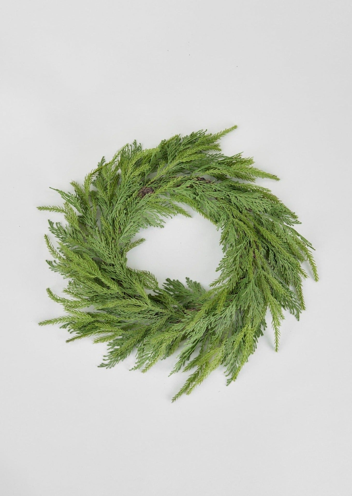 UV Treated Faux Indoor/Covered Outdoor Cedar Wreath - 21"