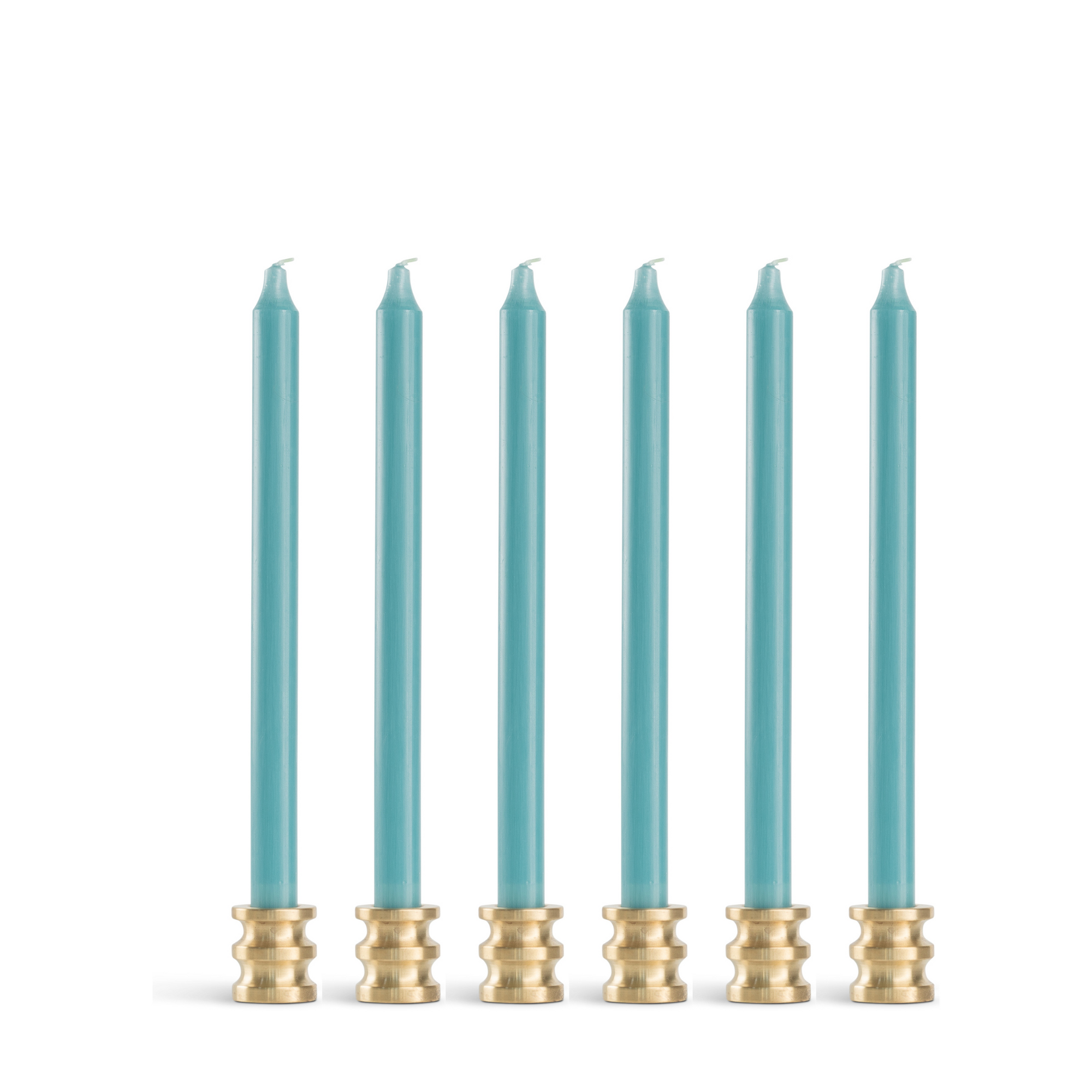 teal taper candles