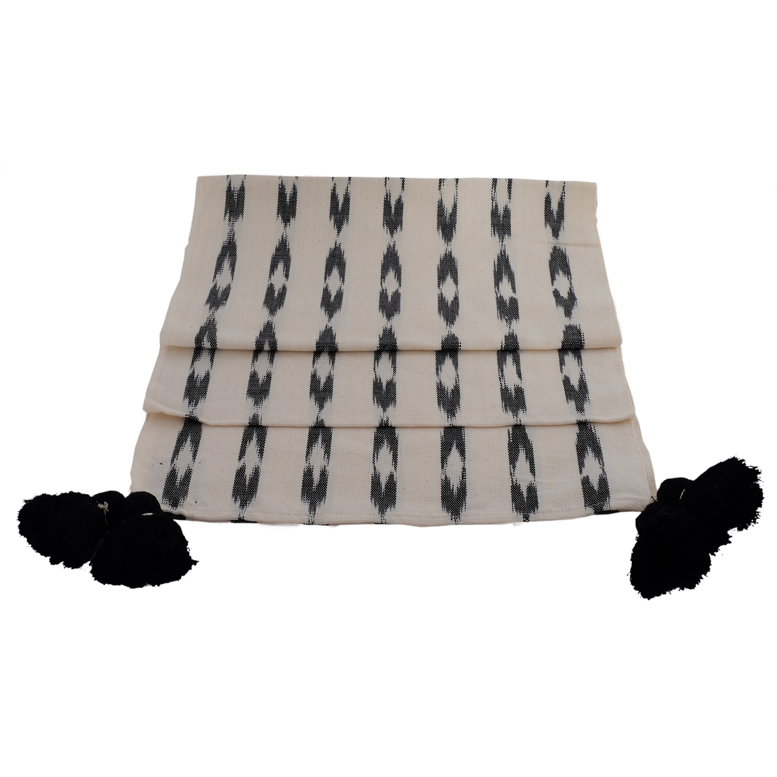 White & Black Serpentina Cotton Table Runner