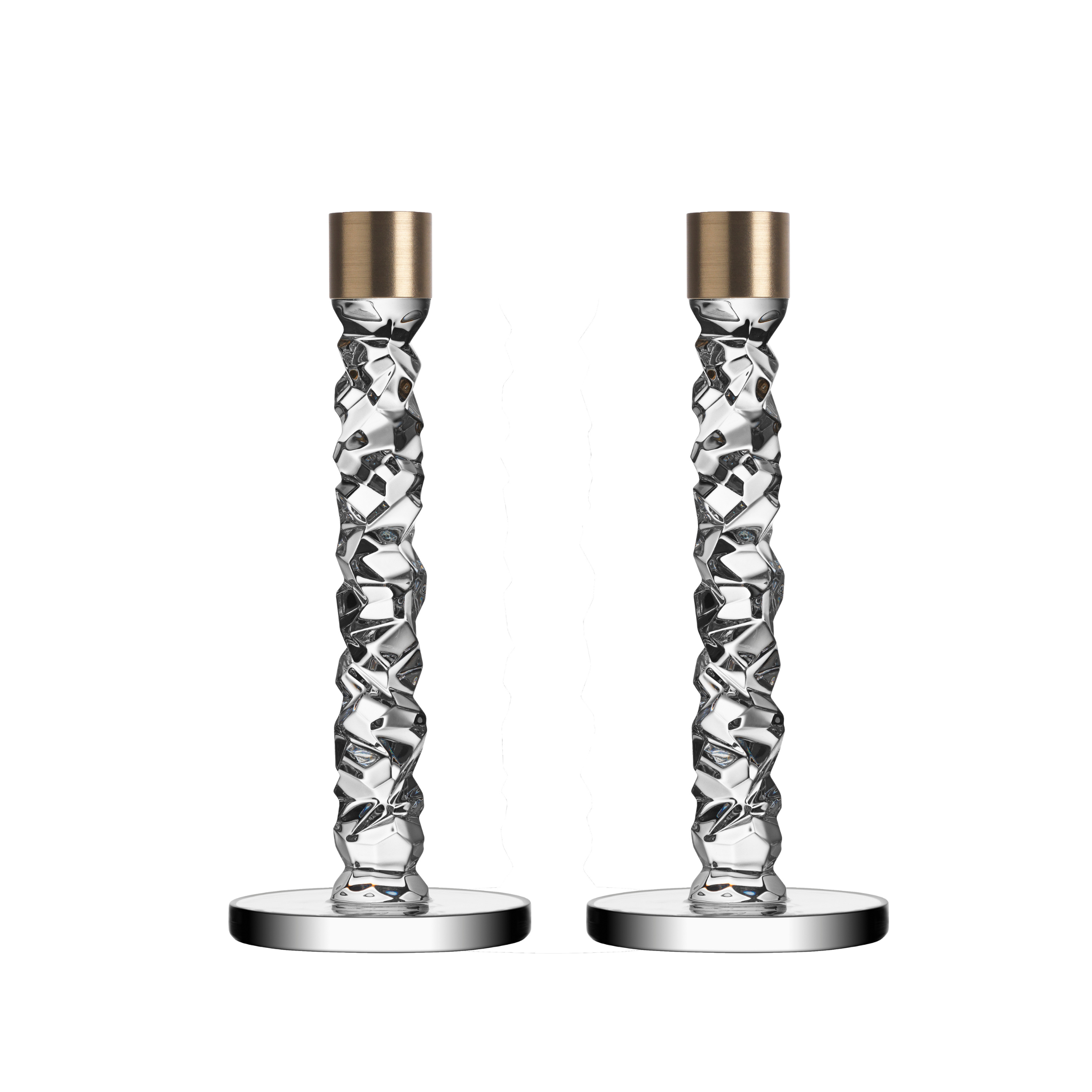 Carat Medium Brass Candlestick- Set of 2