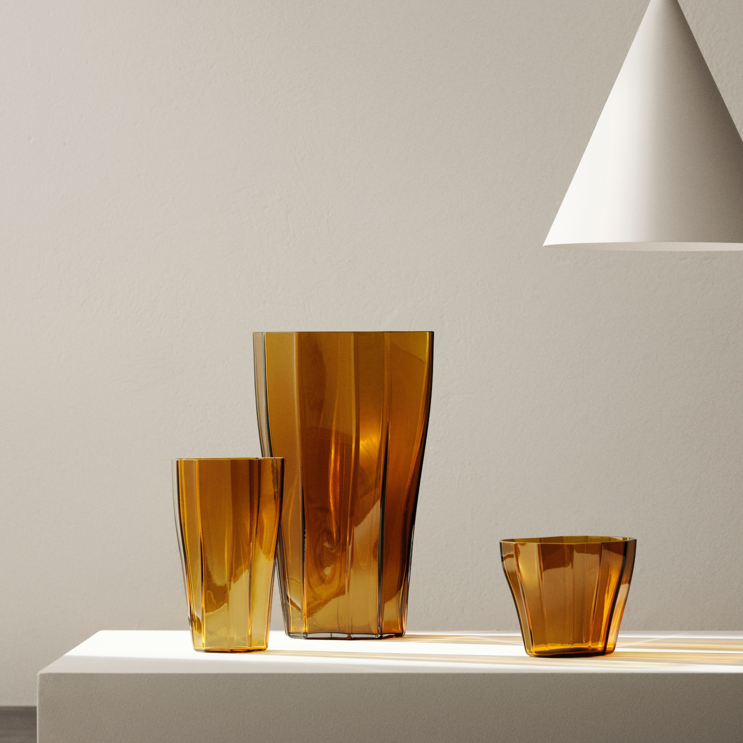 Reed Vase Amber - Low