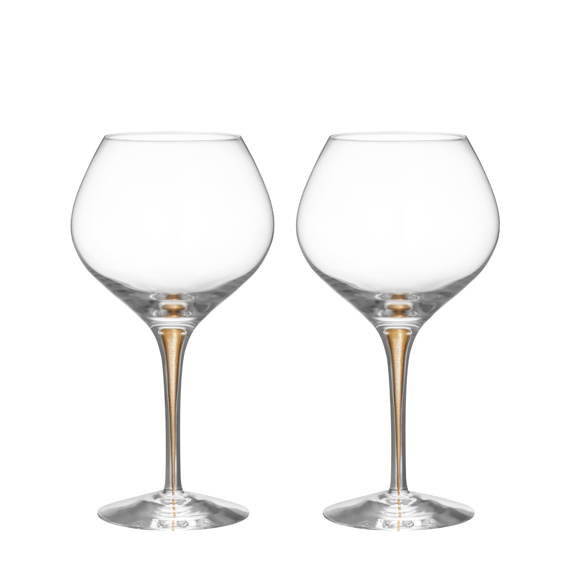 Intermezzo Gold Bouquet Wine Glass - Set of 2