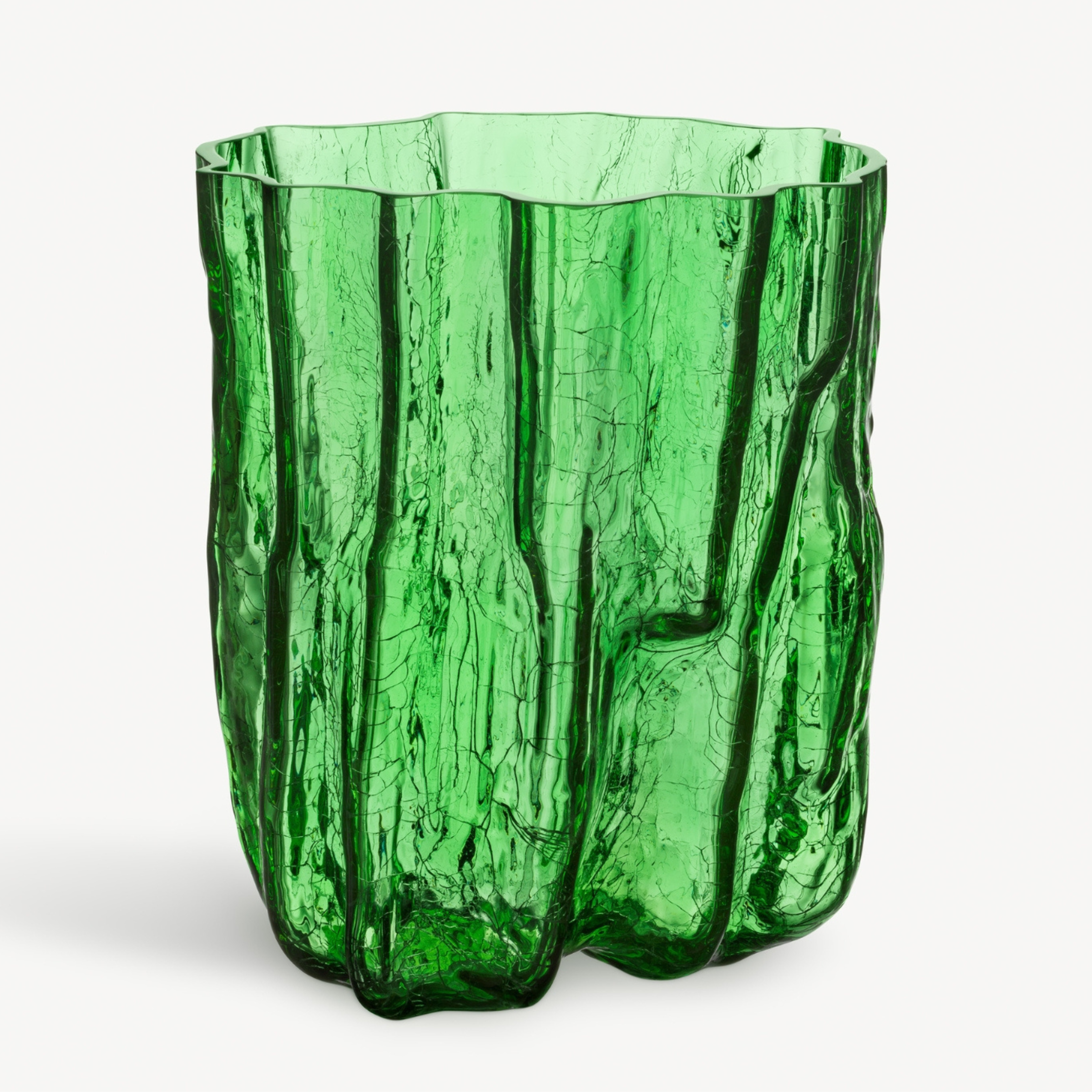 Crackle Vase Green - Tall