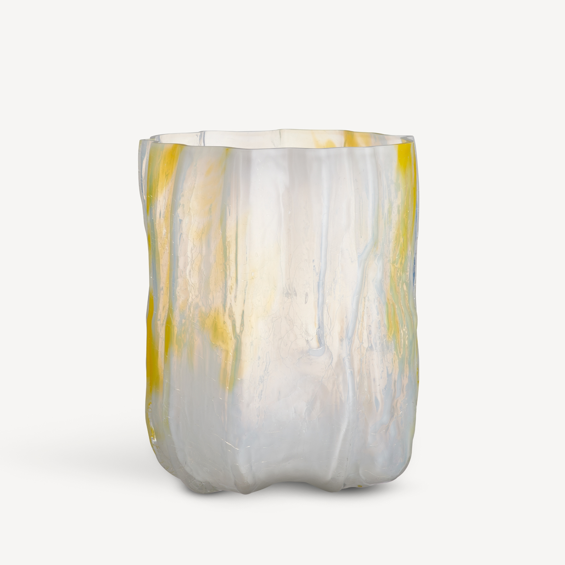 Crackle Vase Lemon Sorbet - Tall