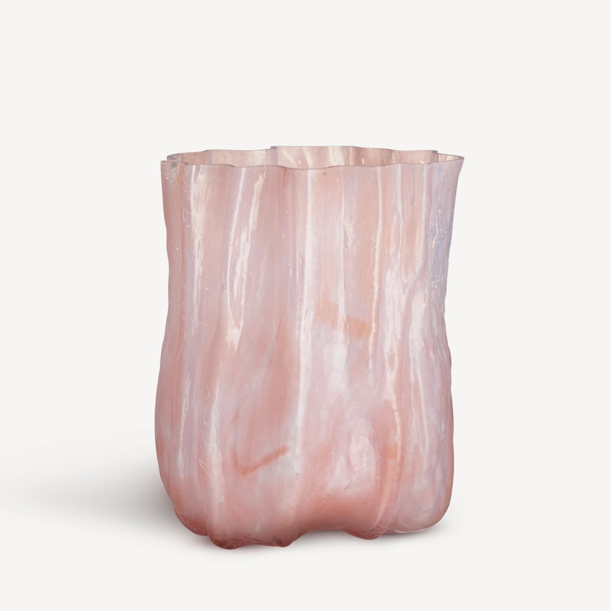 Crackle Vase Pink Pearl - Tall