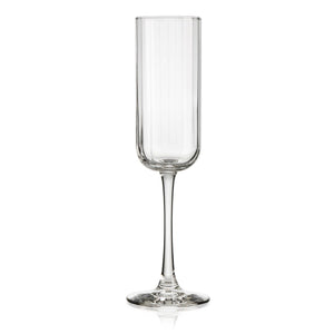 Paneled Champagne Flute Glasses, 7.5-ounce, Set of 4