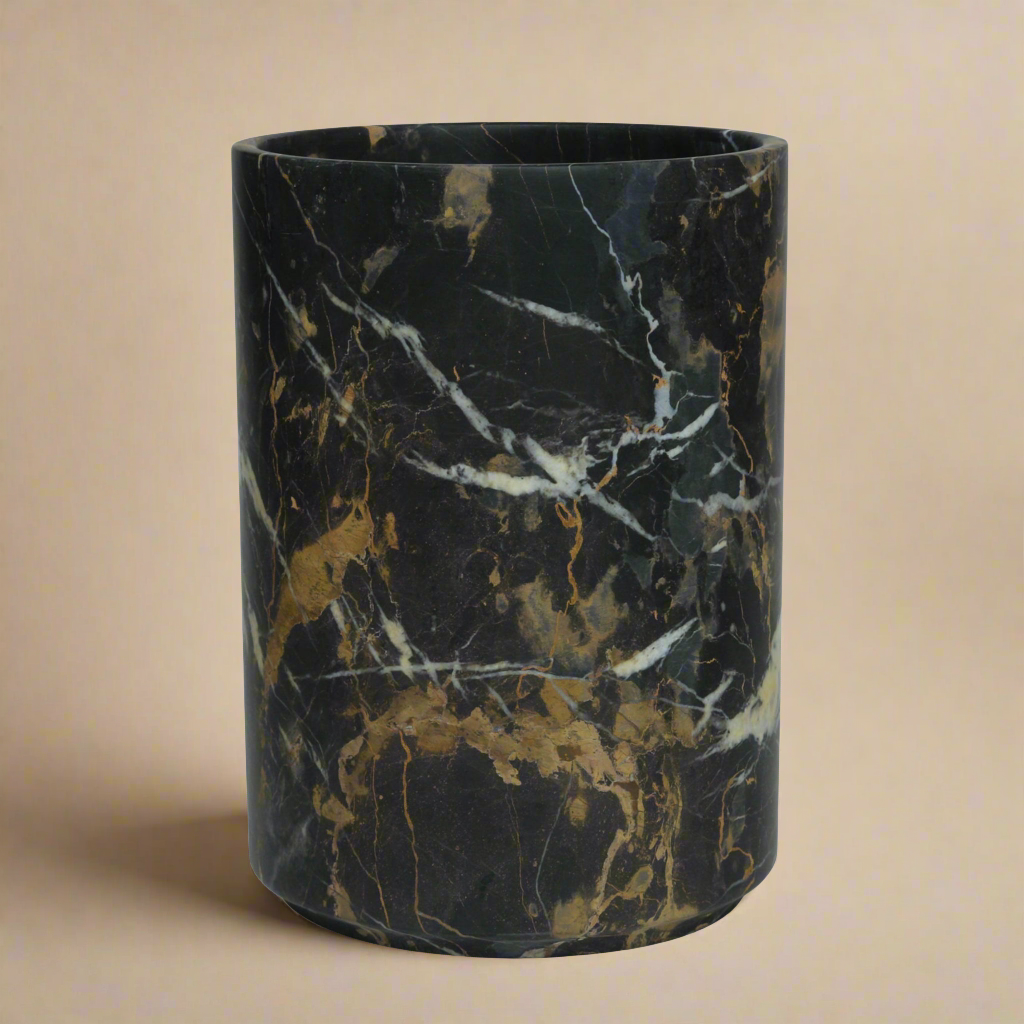 Eris Marble Waste Bin with Liner