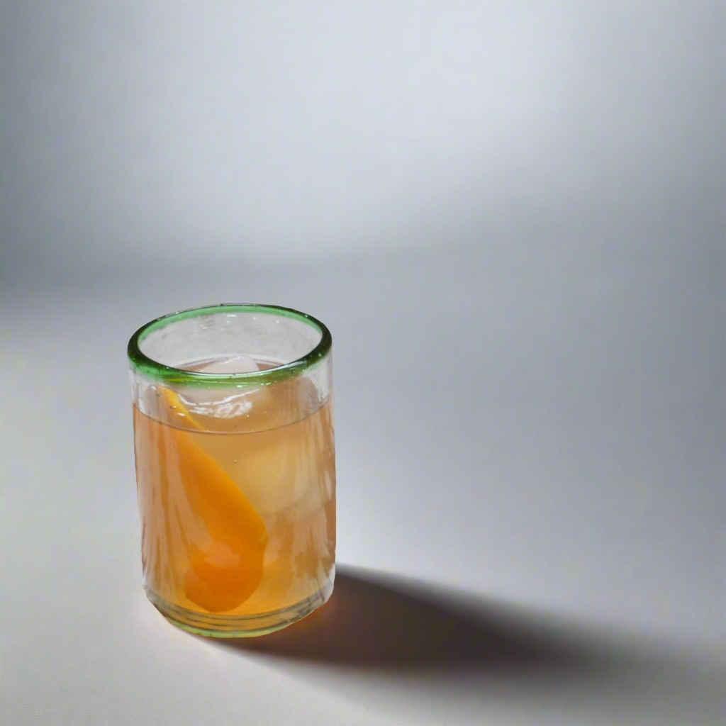 Green Rim Juice Glass