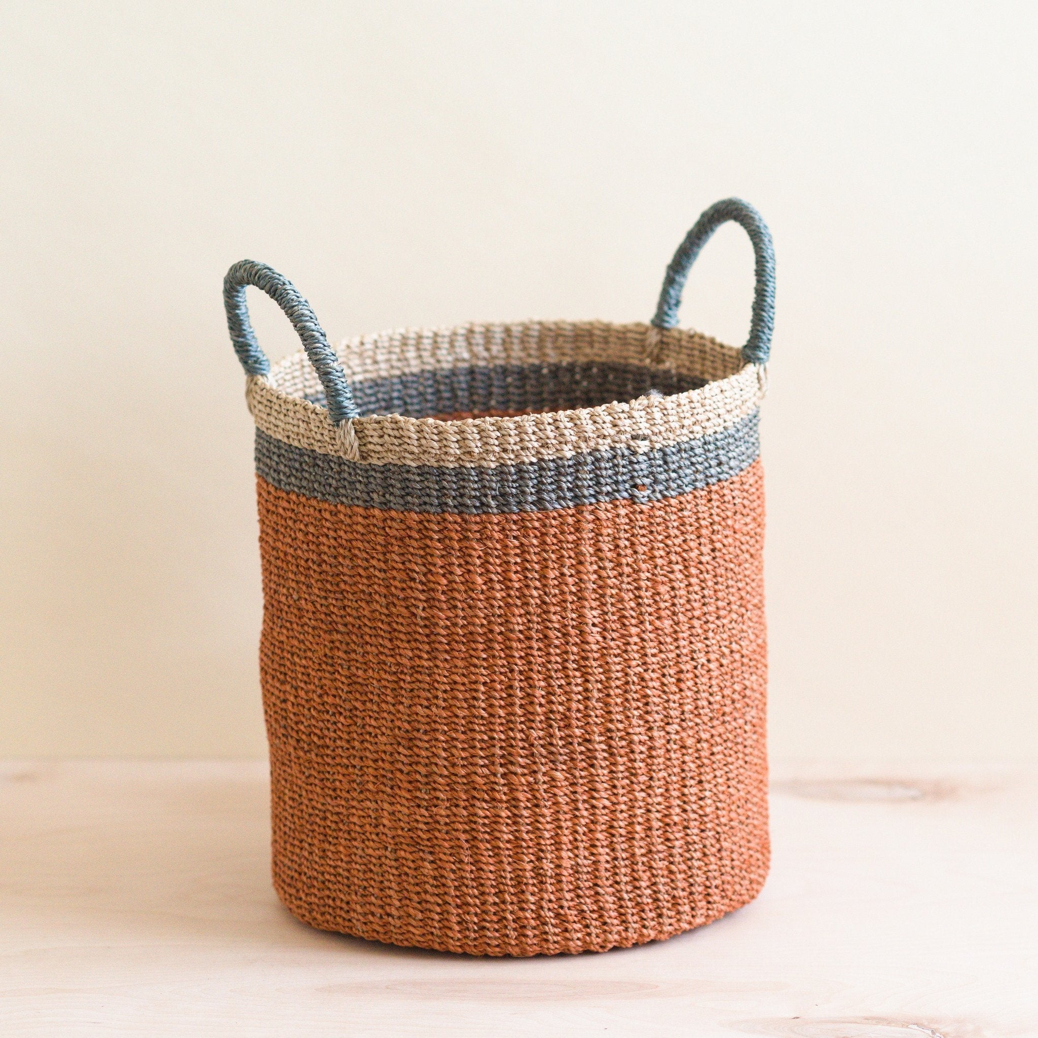 Coral Floor Basket with Handle