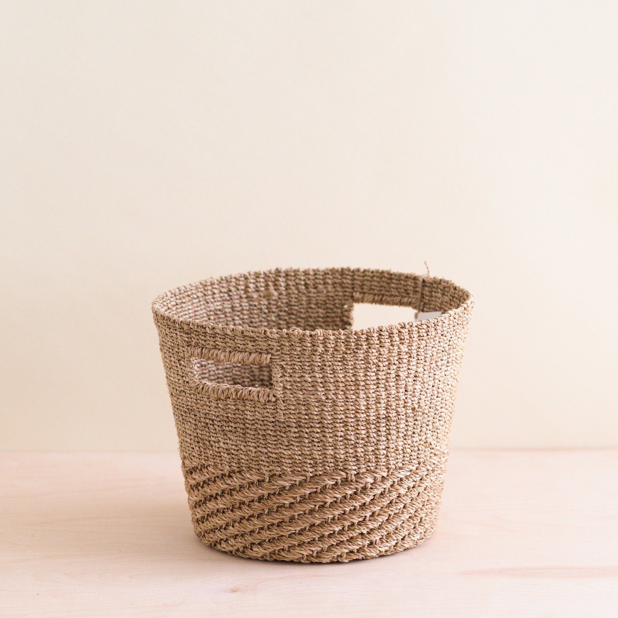 Tan + Natural Tapered Basket - Straw Basket | LIKHÂ