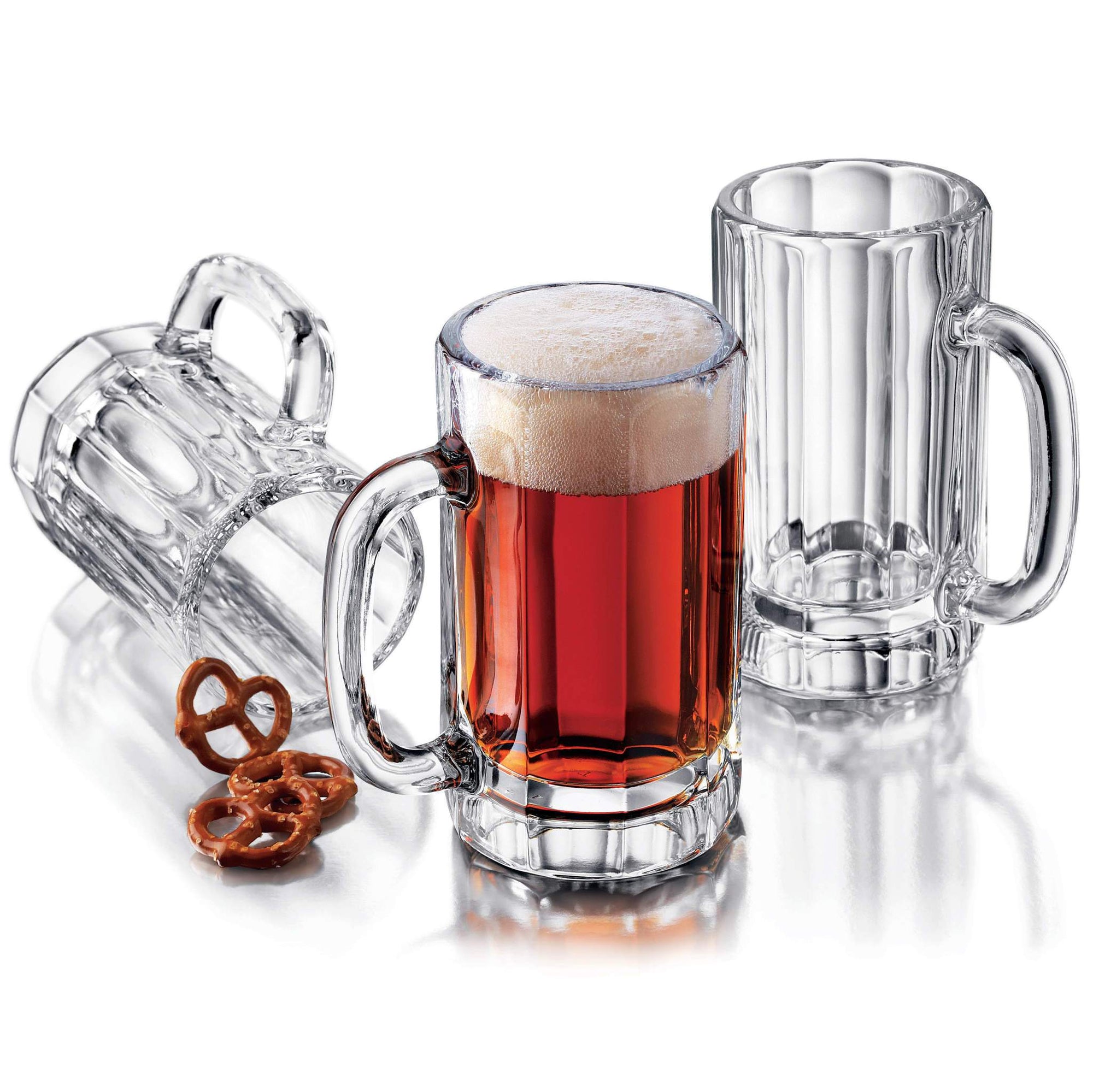Heidelberg Glass Beer Mugs, 16-ounce, Set of 4