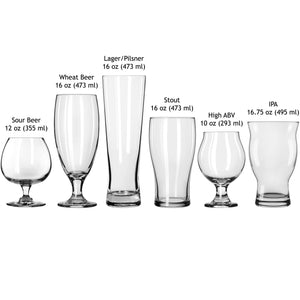 Craft Brews Assorted Beer Glasses, Set of 6