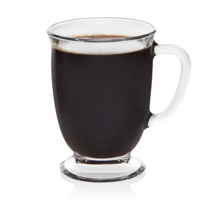 Kona Glass Coffee Mugs, 16-ounce, Set of 6