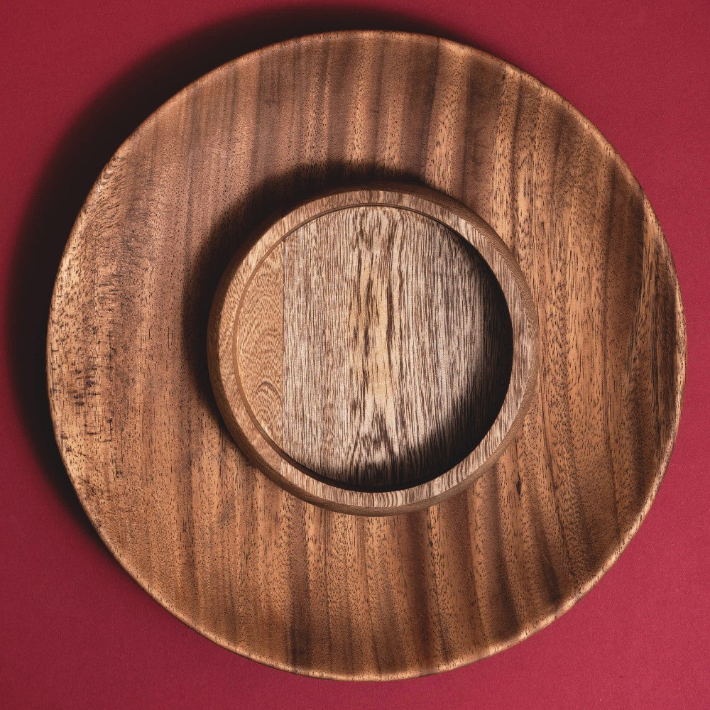 Round Parota Wood Tray