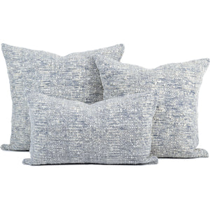 Blue Chunky Wool Lumbar Pillow