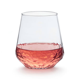 Hammered Base All-Purpose Stemless Wine Glass, 17.75-ounce, Set of 8
