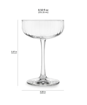 Paneled Coupe Cocktail Glasses, 8.5-ounce, Set of 4