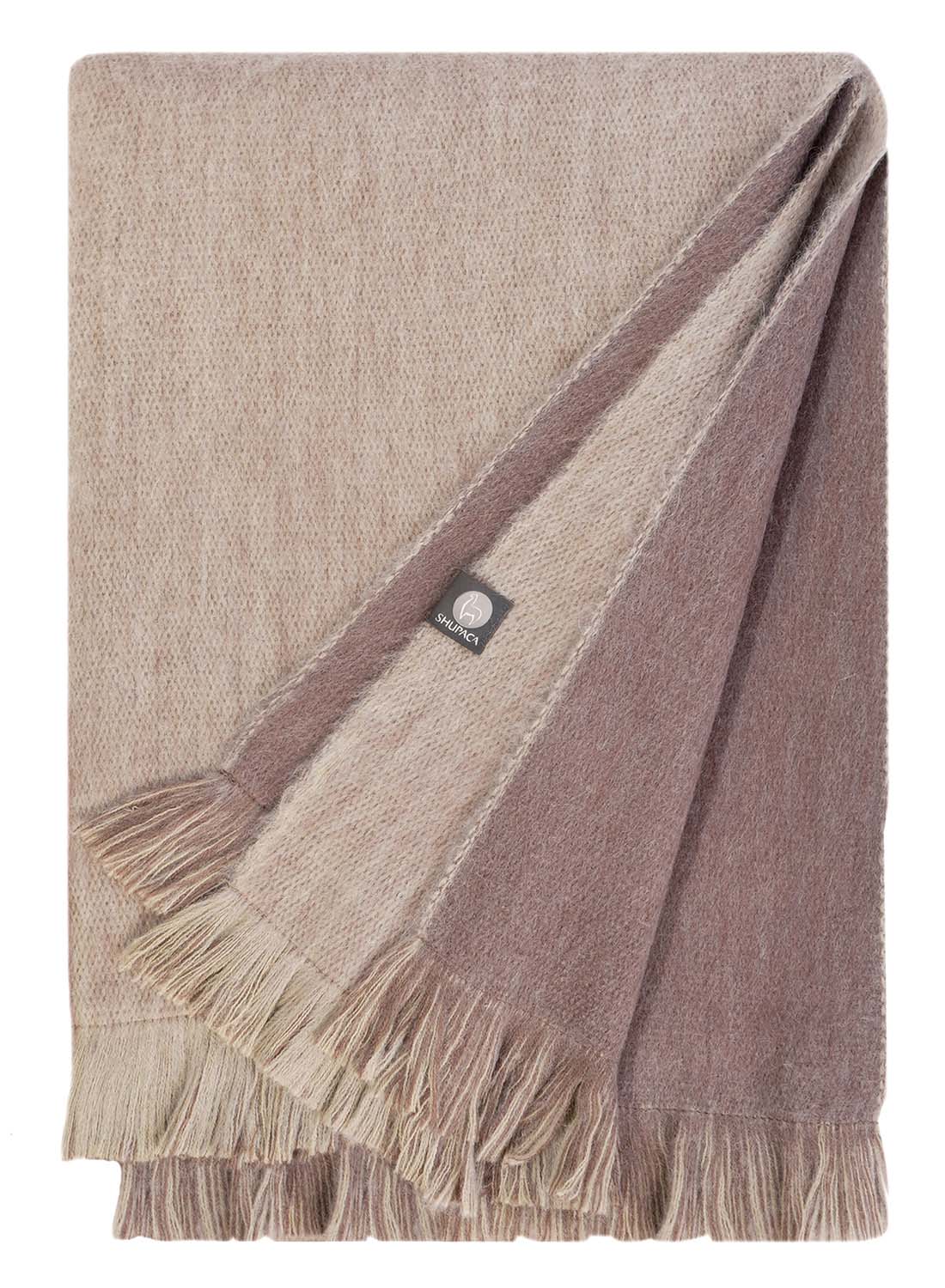 NEW! Alpaca Double Sided Throw - Chestnut