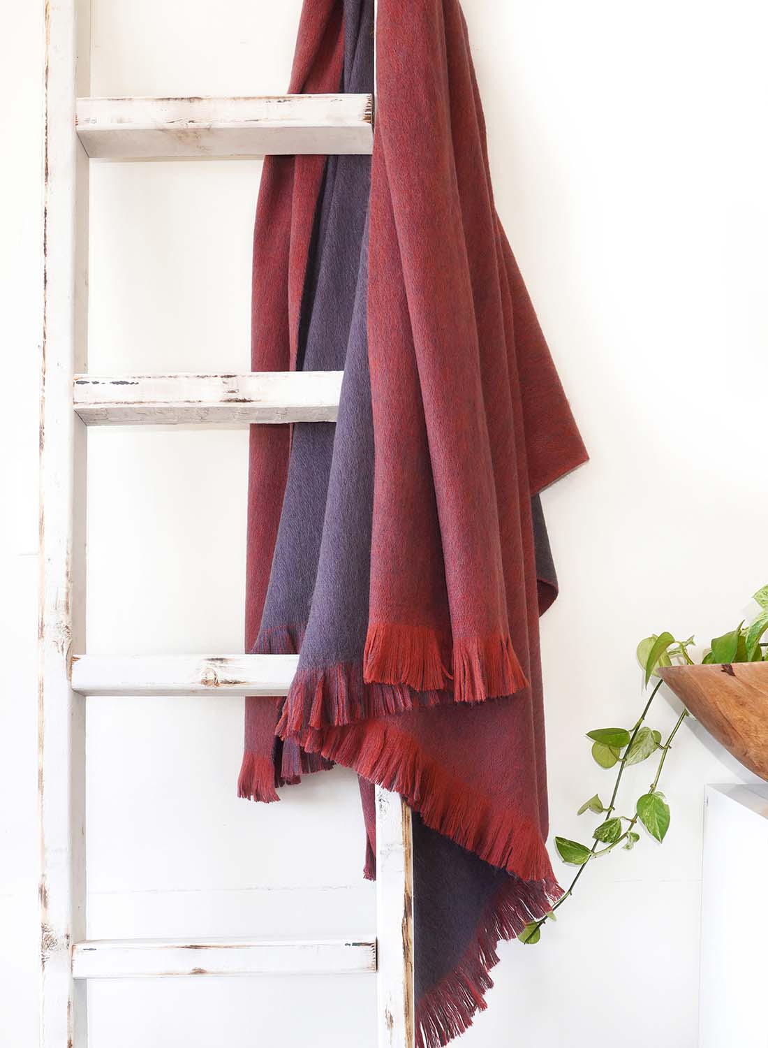 NEW! Alpaca Double Sided Throw - Indigo Ember