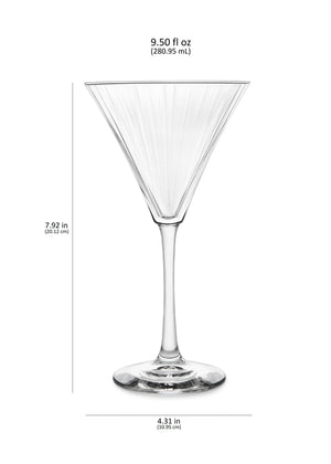 Paneled Martini Glasses, 9.5-ounce, Set of 4