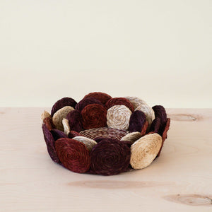 Rust and Mauve Handwoven Fruit Baskets - Set of 3